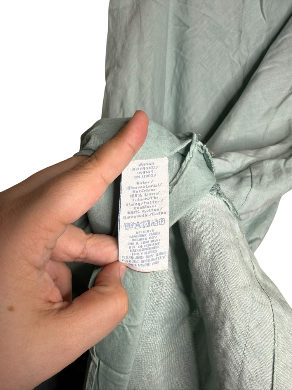Boden 100% Linen Blue Green Teal Maxi Skirt Tiered Stripes Modest Minimalist - Picture 6 of 9